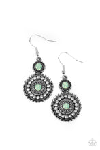 Load image into Gallery viewer, Opulent Outreach- Green and Silver Earrings- Paparazzi Accessories