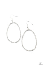 Load image into Gallery viewer, OVAL-ruled!- White and Silver Earrings- Paparazzi Accessories