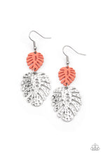 Load image into Gallery viewer, Palm Tree Cabana- Orange and Silver Earrings- Paparazzi Accessories
