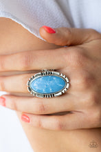 Load image into Gallery viewer, Peacefully Pioneer- Blue and Silver Ring- Paparazzi Accessories