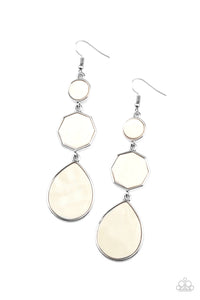 Progressively Posh- White and Silver Earrings- Paparazzi Accessories