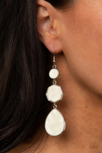 Load image into Gallery viewer, Progressively Posh- White and Silver Earrings- Paparazzi Accessories