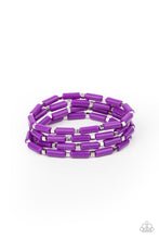 Load image into Gallery viewer, Radiantly Retro- Purple and Silver Bracelets- Paparazzi Accessories