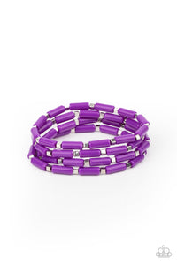 Radiantly Retro- Purple and Silver Bracelets- Paparazzi Accessories