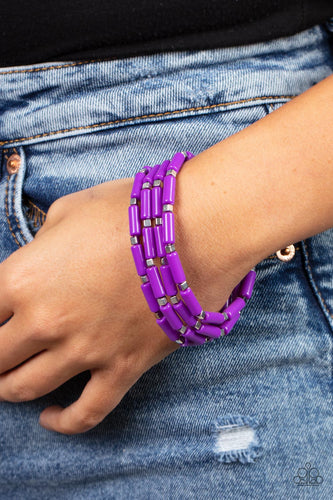 Radiantly Retro- Purple and Silver Bracelets- Paparazzi Accessories