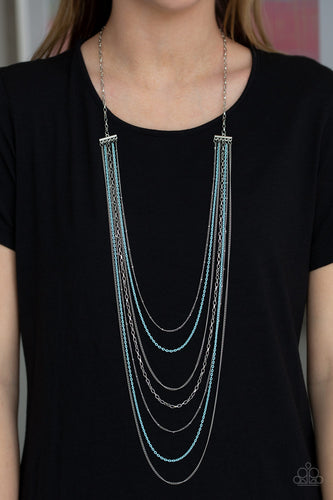 Radical Rainbows- Blue and Silver Necklace- Paparazzi Accessories