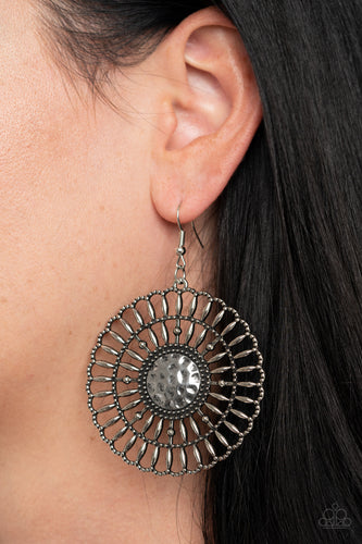 Rustic Groves- Silver Earrings- Paparazzi Accessories