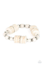 Load image into Gallery viewer, Sagebrush Serenade- White and Silver Bracelet- Paparazzi Accessories