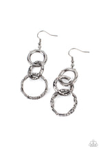 Load image into Gallery viewer, Shameless Shine- White and Gunmetal Earrings- Paparazzi Accessories