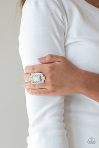 So Smithsonian- White and Silver Ring- Paparazzi Accessories