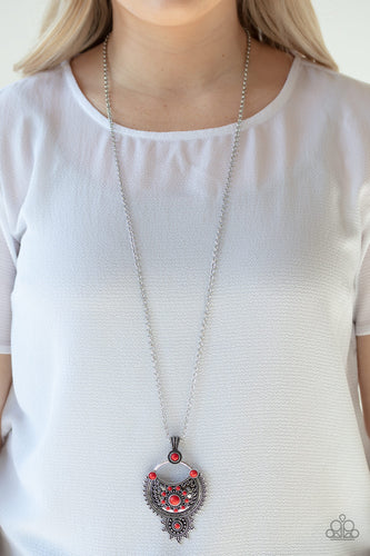 Solar Energy- Red and Silver Necklace- Paparazzi Accessories