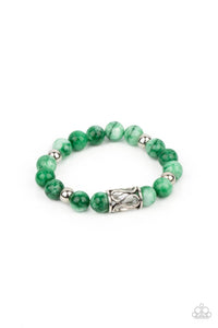 Soothes The Soul- Green and Silver Bracelet- Paparazzi Accessories