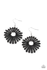 SPOKE Too Soon- Black and Silver Earrings- Paparazzi Accessories