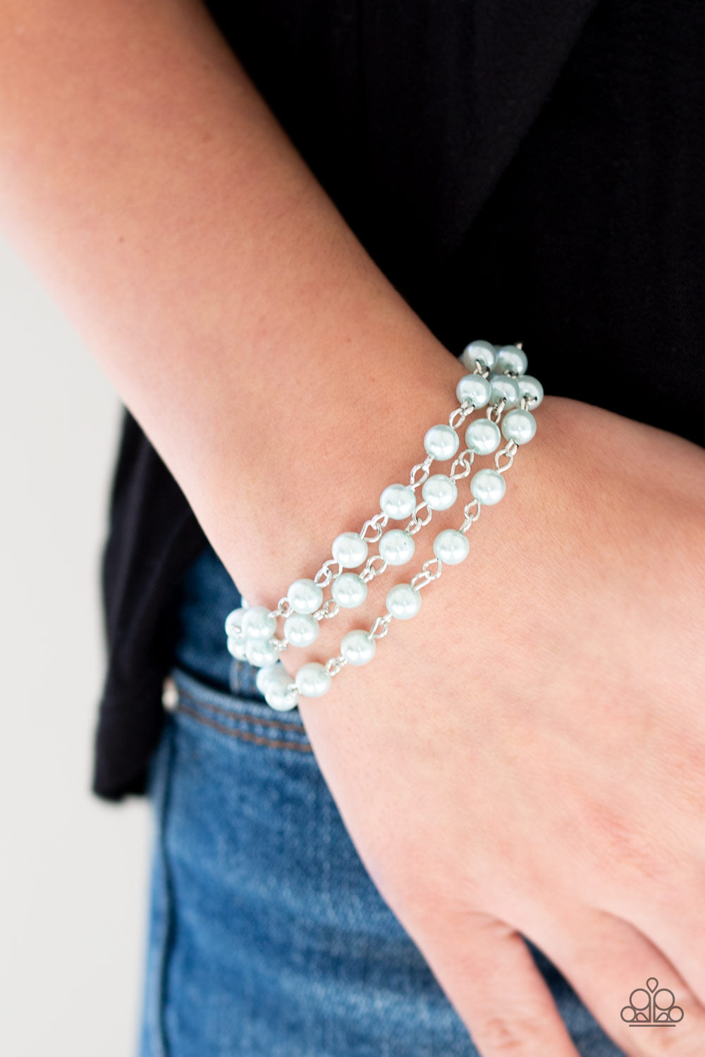 Stage Name- Blue and Silver Bracelet- Paparazzi Accessories