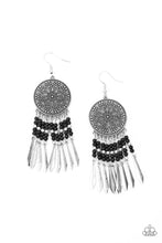 Load image into Gallery viewer, Sun Warrior- Black and Silver Earrings- Paparazzi Accessories