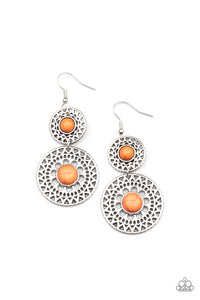 Sunny Sahara- Orange and Silver Earrings- Paparazzi Accessories