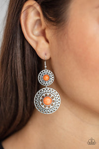 Sunny Sahara- Orange and Silver Earrings- Paparazzi Accessories