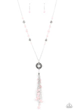 Load image into Gallery viewer, Tasseled Treasure- Pink and Silver Necklace- Paparazzi Accessories