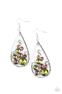 Tempest Twinkle- Multicolored Silver Earrings- Paparazzi Accessories