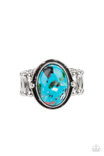 Load image into Gallery viewer, Terrifically Terrazzo- Blue and Silver Ring- Paparazzi Accessories