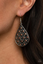 Load image into Gallery viewer, Tick, Tick, BLOOM!- Orange and Silver Earrings- Paparazzi Accessories