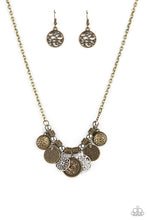 Load image into Gallery viewer, To Coin A Phrase- Brass Necklace- Paparazzi Accessories