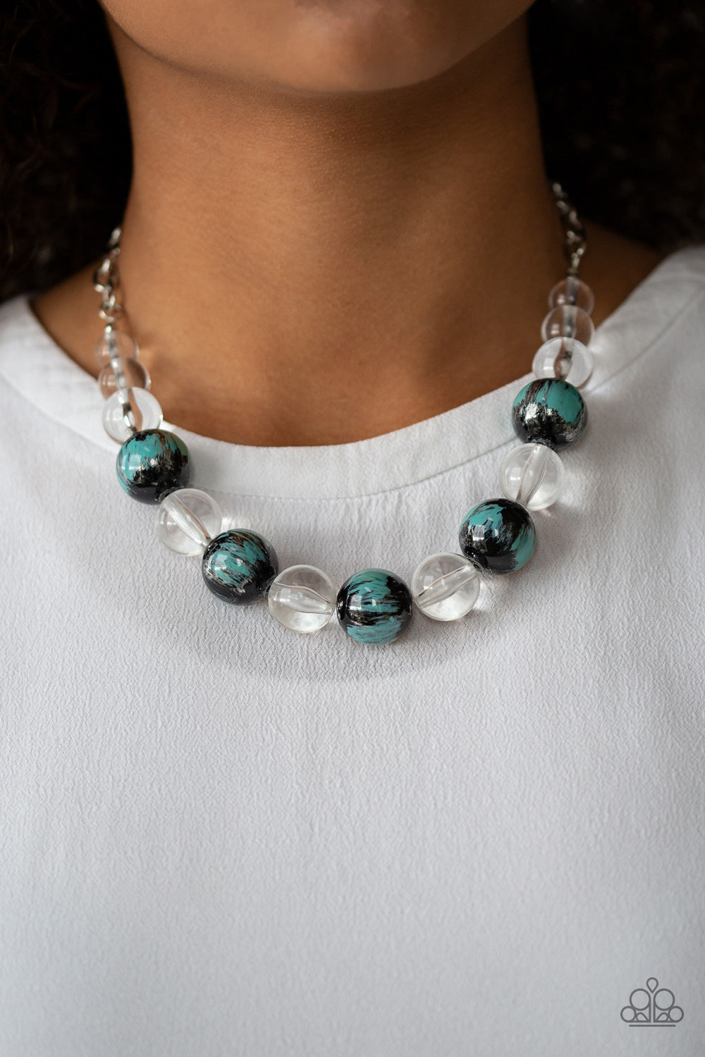 Torrid Tide- Blue and Silver Necklace- Paparazzi Accessories