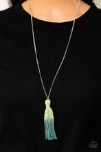 Load image into Gallery viewer, Totally Tasseled- Green and Silver Necklace- Paparazzi Accessories