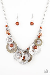 Turn It Up- Brown Multi-toned Necklace- Paparazzi Accessories