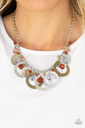 Turn It Up- Brown Multi-toned Necklace- Paparazzi Accessories