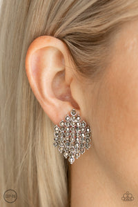 Vegas Vega- Silver Earrings- Paparazzi Accessories