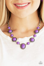 Load image into Gallery viewer, Voyager Vibes- Purple and Silver Necklace- Paparazzi Accessories