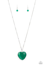 Load image into Gallery viewer, Warmhearted Glow- Green and Silver Necklace- Paparazzi Accessories