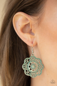 Western Mandalas- Blue and Silver Earrings- Paparazzi Accessories