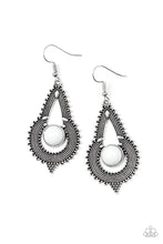 Load image into Gallery viewer, Zoomin Zumba- White and Silver Earrings- Paparazzi Accessories