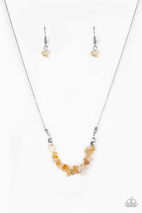Back To Nature- Yellow and Silver Necklace- Paparazzi Accessories