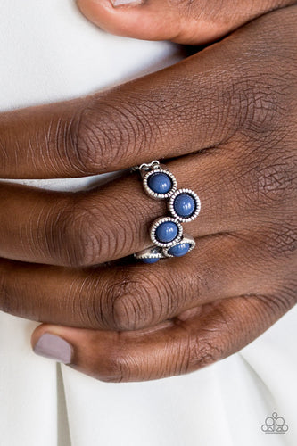 Foxy Fabulous- Blue and Silver Ring- Paparazzi Accessories