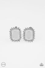 Load image into Gallery viewer, Insta Famous- White and Silver Clip On Earrings- Paparazzi Accessories