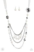 Load image into Gallery viewer, All The Trimmings- Ivory and Silver Necklace- Paparazzi Accessories