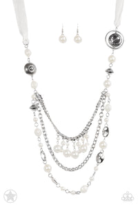 All The Trimmings- Ivory and Silver Necklace- Paparazzi Accessories