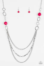 Load image into Gallery viewer, Margarita Masquerades- Pink and Silver Necklace- Paparazzi Accessories