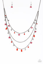 Load image into Gallery viewer, Pebble Beach Beauty- Red and Gunmetal Necklace- Paparazzi Accessories