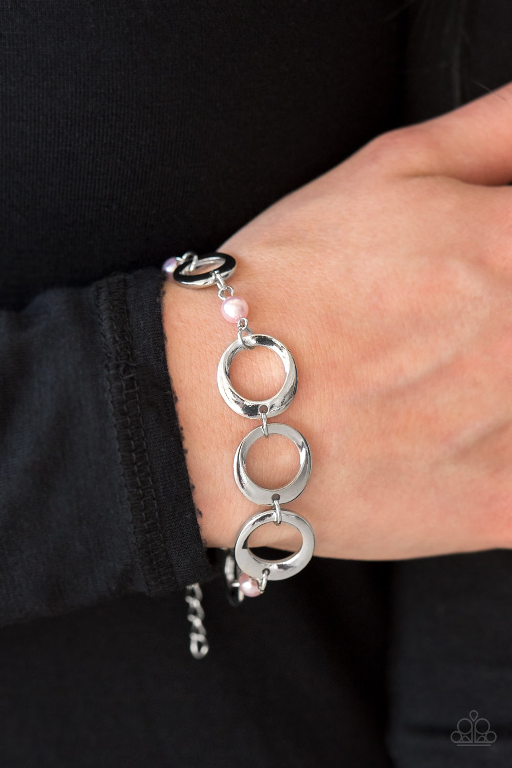 Poised and Polished- Pink and Silver Bracelet- Paparazzi Accessories