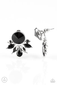 Radically Royal- Black and Silver Earrings- Paparazzi Accessories