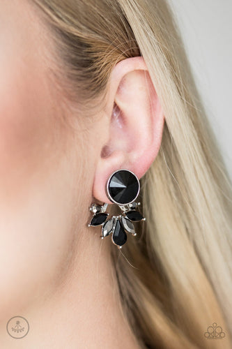 Radically Royal- Black and Silver Earrings- Paparazzi Accessories