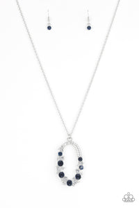 Spotlight Social-Blue and Silver Necklace- Paparazzi Accessories