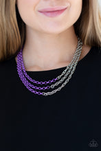 Load image into Gallery viewer, Turn Up The Volume- Purple and Silver Necklace- Paparazzi Accessories