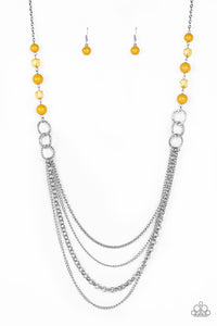 Vividly Vivid- Yellow and Silver Necklace- Paparazzi Accessories
