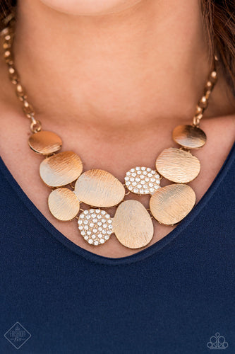 A Hard LUXE Story- White and Gold Necklace- Paparazzi Accessories