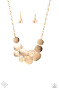 A Hard LUXE Story- White and Gold Necklace- Paparazzi Accessories